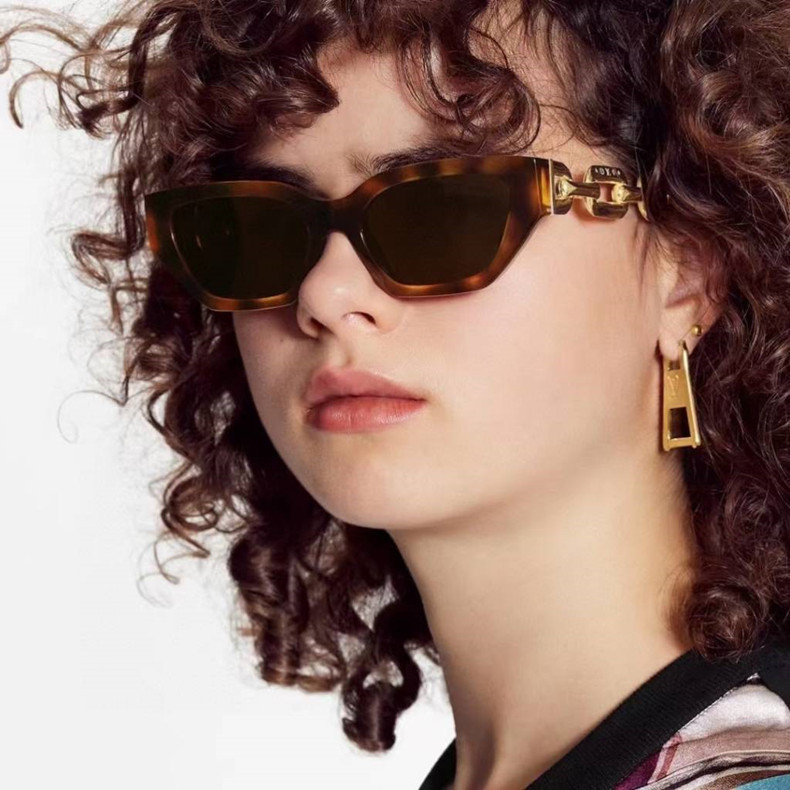 25g Weight Full Frame Glasses Structure Retro Geometric Ac UV400 Protection Cat Eye Full Frame Women's Sunglasses