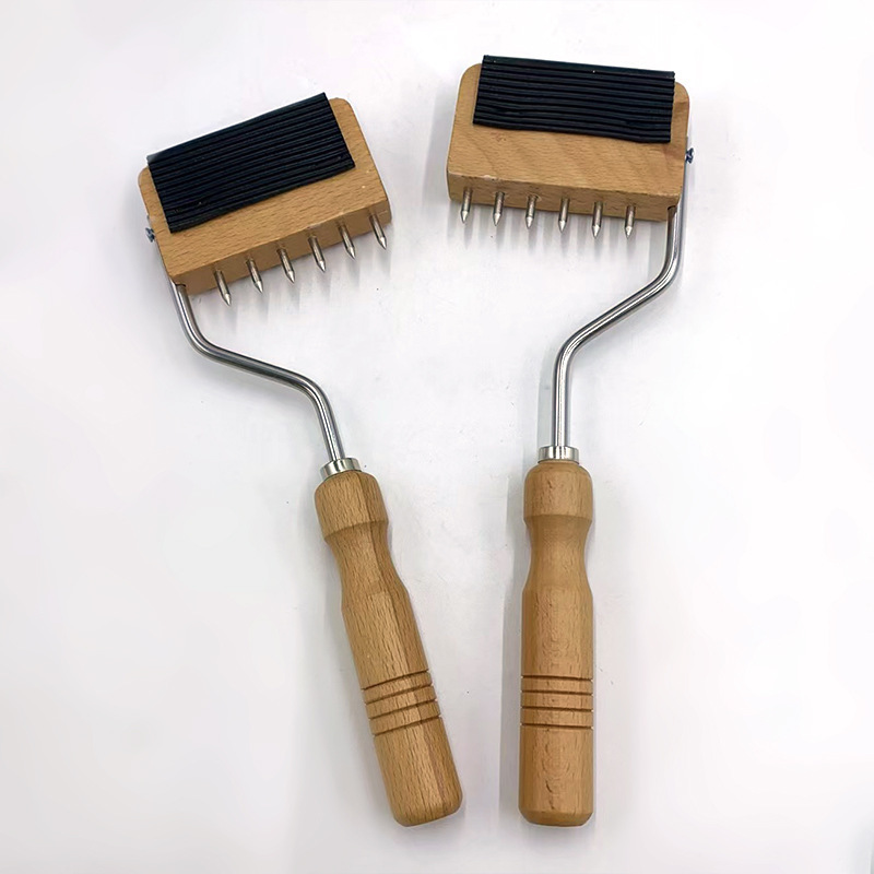 리본 카딩 기계 액세서리 제조 업체 도매 리본 마무리 빗 섬유 공작 기계 액세서리 단단한 나무 핸들 리본 빗