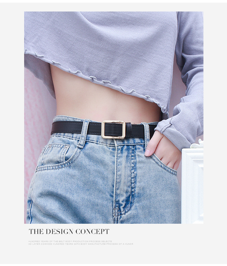 Γυναικεία Πρακτική Διακοσμητική Τζιν New Belt Μαύρο Λεπτό Μοντέρνο Ρετρό Φοιτητική Ζώνη Γυναικεία Μόδα_voghion.com