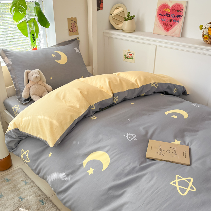 Ropa de cama de tres piezas de algodón para dormitorio de estudiantes universitarios, ropa de cama de algodón, funda de edredón, colchón de seis piezas, bolso de check-in