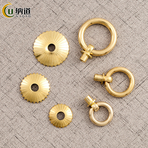 Wholesale Chinese Medicine Cabinet Ring Tea Can Pull Ring Hardware Wardrobe Door Handle Antique Furniture Drawer Brass Handle
