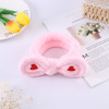 Colored headband with bow for face washing, yoga clothing, scarf, hair accessory, with embroidery, wholesale