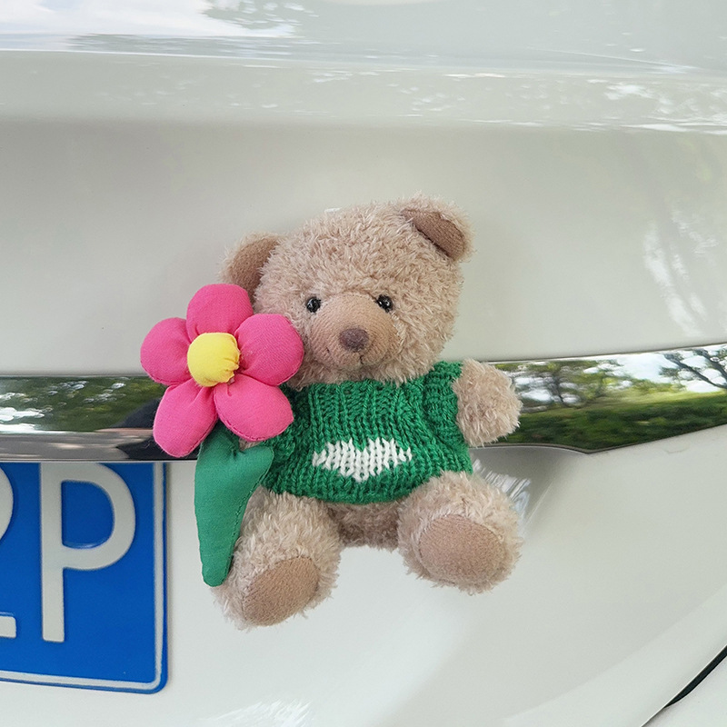 Colgante de cola de automóvil lindo peluche oso muñeca muñeca baúl de automóvil decoración de decoración de motocicleta eléctrica