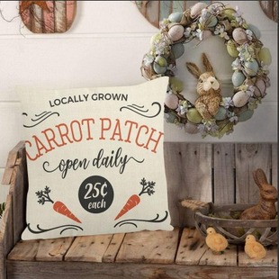 Amazon New Summer Letter Printing Pillow Case Grey Combination Sofa Pillow Linen Dirty Resistant Cushion