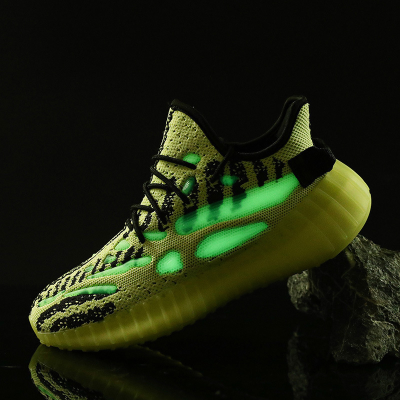 运动男鞋2021春季透气网布飞织椰子鞋轻便爆米花男士跑步潮鞋V380