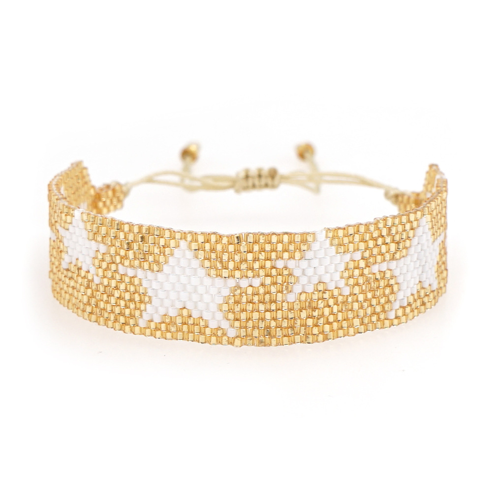 Bohemian Miyuki Beads Woven Five-pointed Star Bracelet Wholesale Nihaojewelry display picture 7