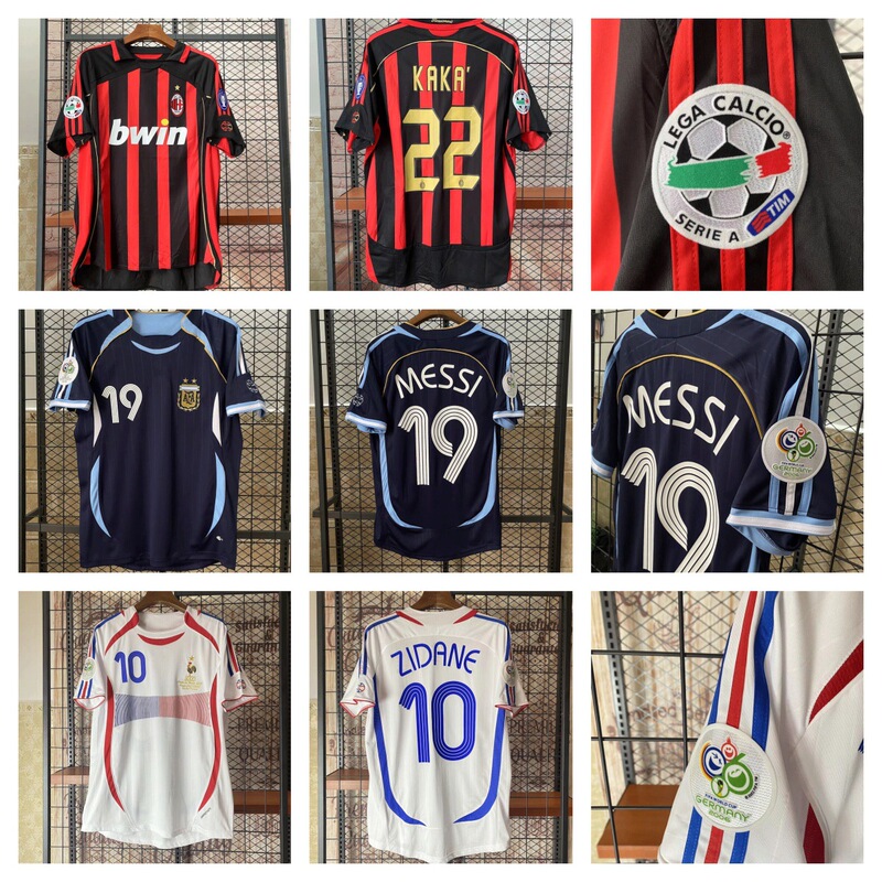 Classic Retro Ac Milan Argentina France National Team Kaka Messi Zidane Jersey Football Shirt