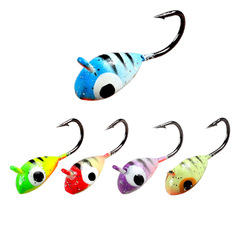 1.8cm 1.4g micro root hook with barbs mini lead head hook colorful ice fishing hook Texas sky hook