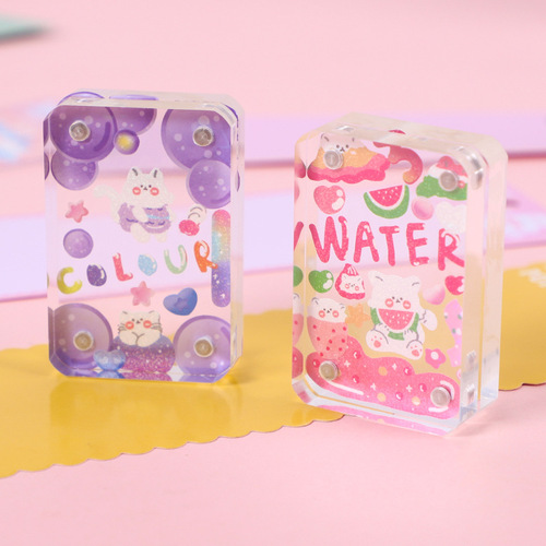 Transparent Acrylic Magnetic Goo Card Brick Cute Goo Card Sticker DIY Mahjong Goo Pan Desktop Ornament Small Gift Batch