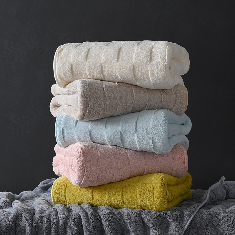Coral Velvet Towel New Water-Absorbent Quick-Drying Thickened Bath Adult Face Wash Gaoyang Gift Bath Towel Wholesale Customization