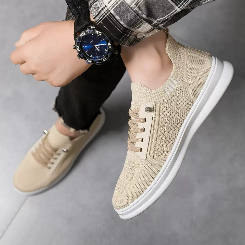 夏季一脚蹬懒人鞋耐穿透气轻盈男鞋潮流时尚纯色单鞋百搭软底网鞋