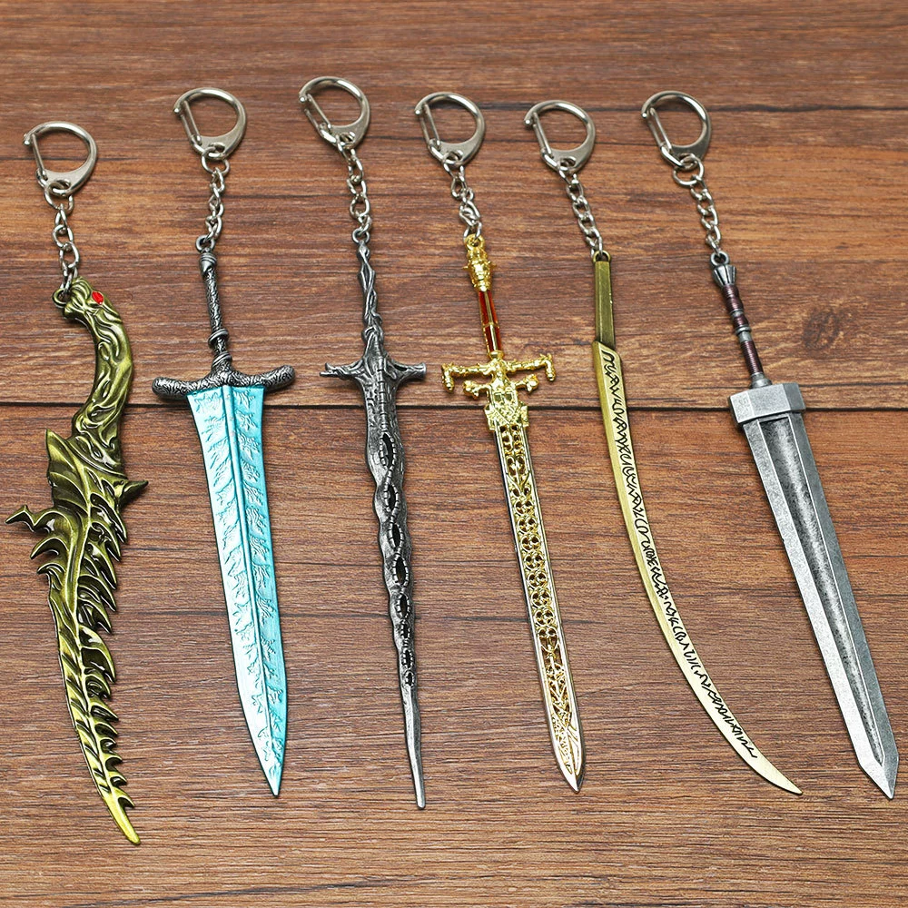 Кольцо Elden Magic Ring Dark Moon Sword Брелок для ключей Death Dagger Sword Модель меча для тела