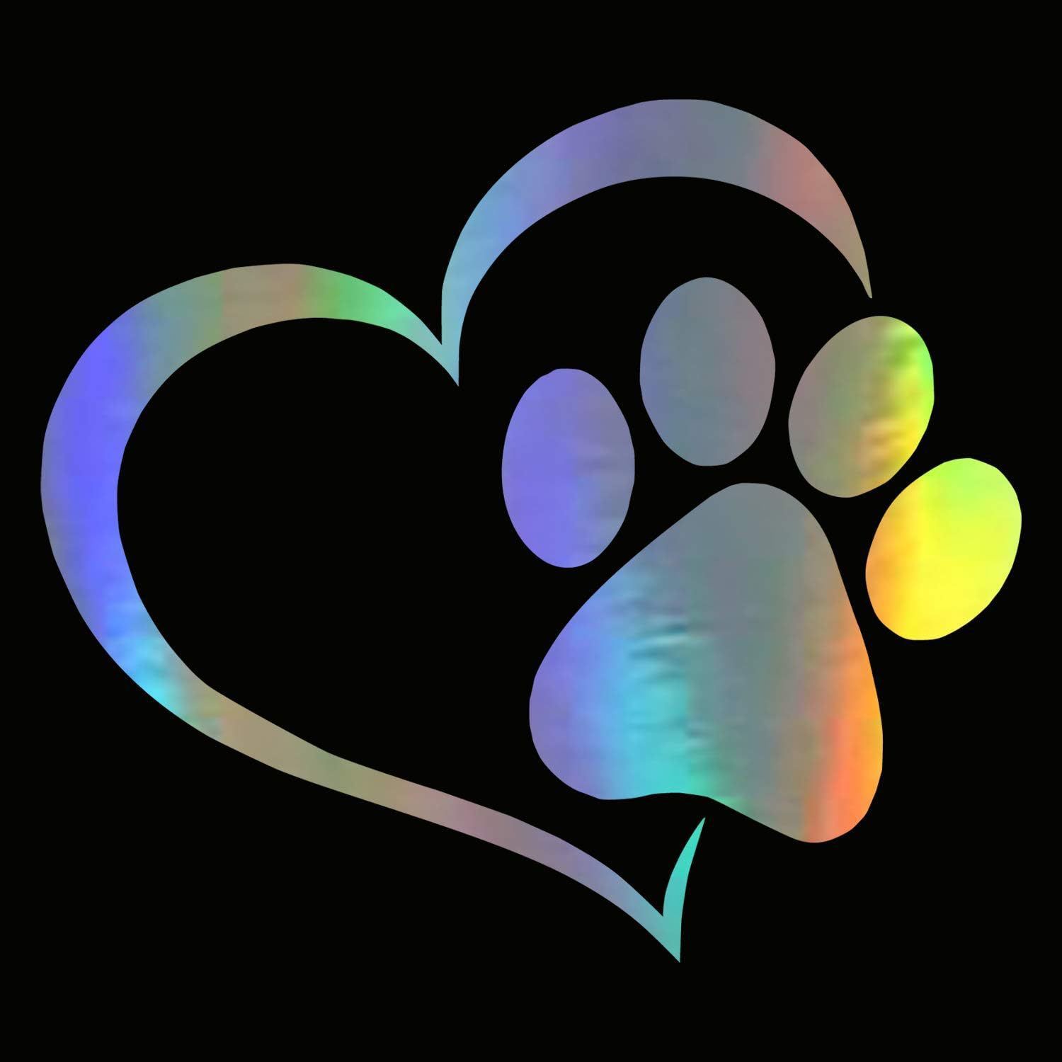 Etiqueta engomada del coche de la pata del perro con láser de Amazon, impresión holográfica del cachorro, etiqueta engomada tallada en vinilo del coche del amor image 5