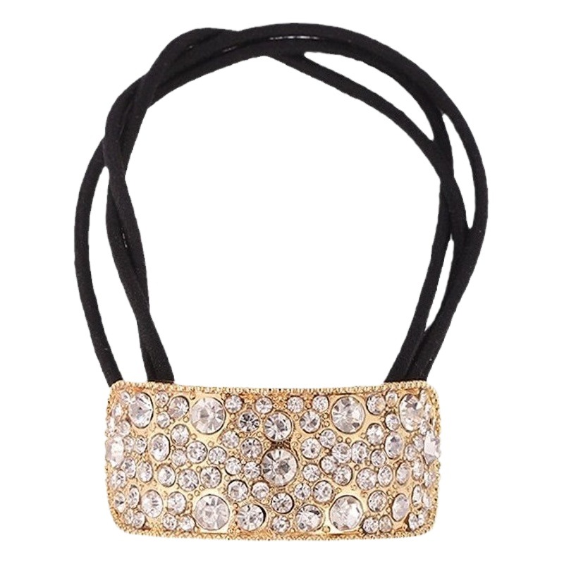 Corea del Sur Dongdaemun rhinestone curvo banda de pelo brillante accesorios para el cabello corbata femenina cuerda de pelo banda de goma elástica femenina cuerda de pelo al por mayor