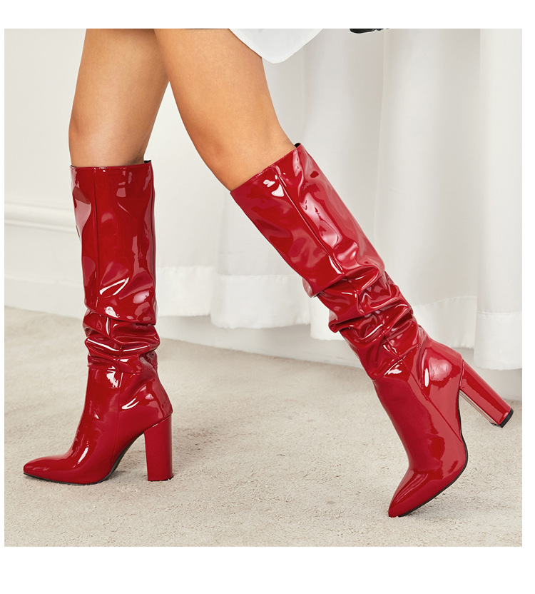 Women's new winter fashion pointed toe women's boots thick heel boots_voghion.com