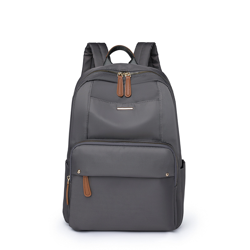 2024 nueva mochila casual para mujer de nailon, color sólido simple, mochila para computadora de gran capacidad, mochila de viaje ligera