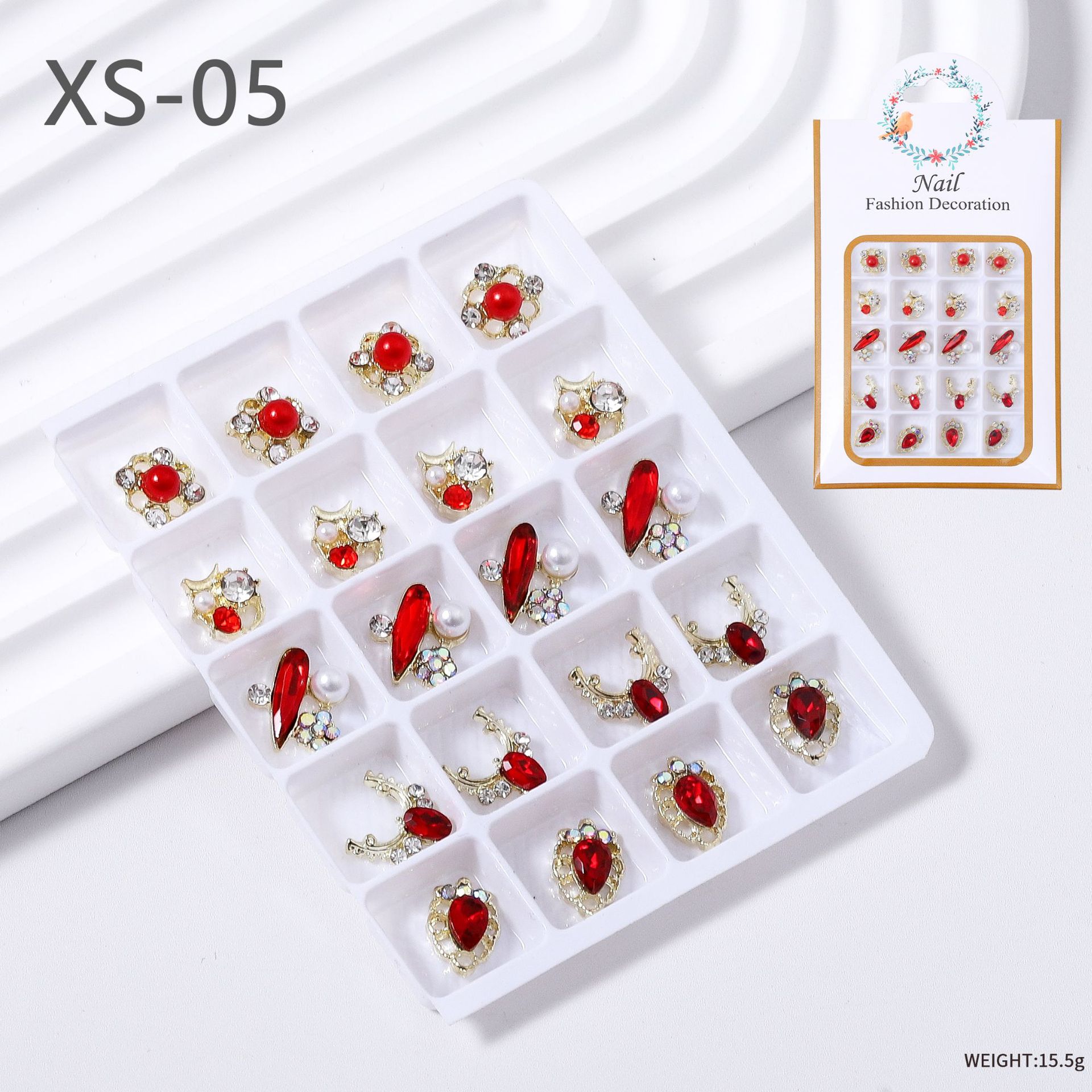 Especial transfronterizo para uñas mixtas, joyería de aleación, arco de cristal, pila de diamantes, accesorios de decoración de uñas tridimensionales al por mayor