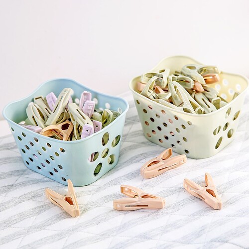 30 packs of strong windproof clothespins for underwear, small clothespins with baskets, household plastic sheets, clothespins for clothes