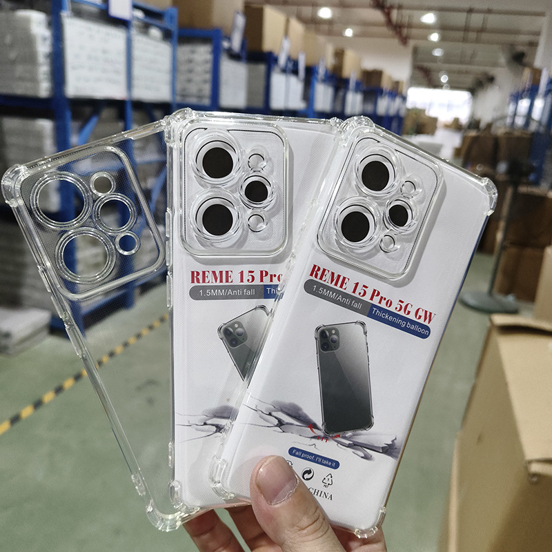 适用于oppo realme15pro c67p3 v70 14X气囊防摔保护套透明手机壳