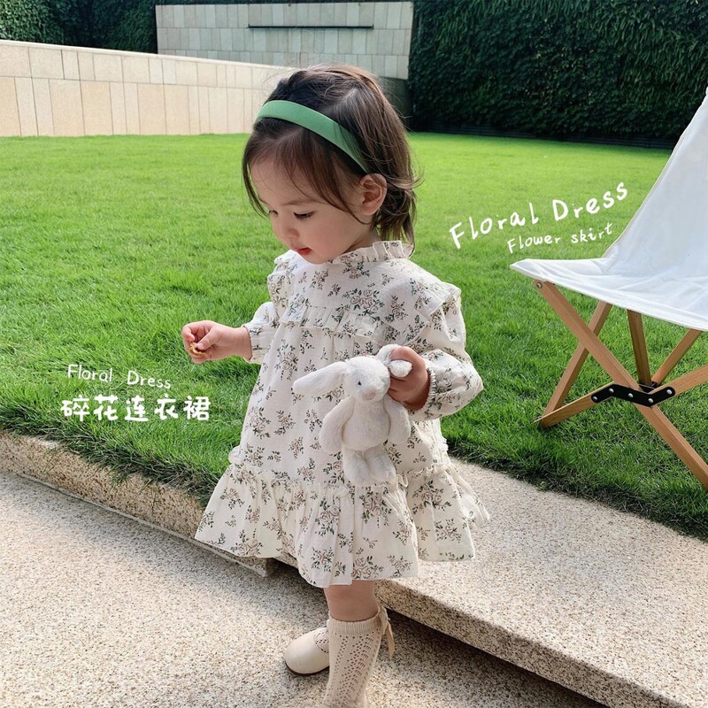 Forest-themed floral dress for baby girls, long-sleeved princess dress for infants and toddlers, new spring/summer collection Forest-themed floral dress for baby girls, long-sleeved princess dress for infants and toddlers, new spring/summer collection