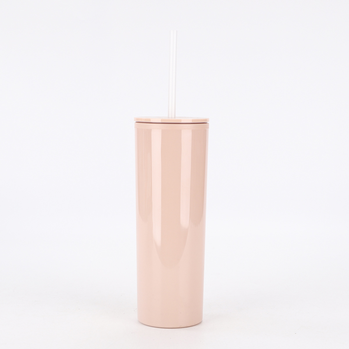 Nuevo 24oz taza de paja de vacío de gran capacidad moderna taza de plástico de cubierta plana taza de agua portátil al aire libre taza de regalo