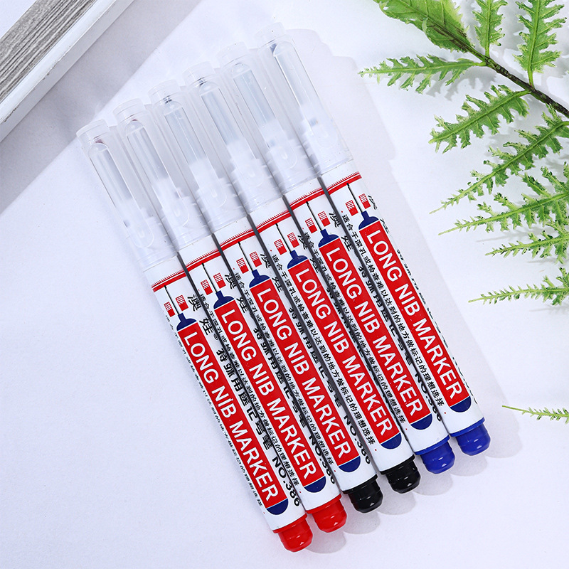 Quick-drying Long-head Marking Pen Waterproof Marking Pen for Woodworking Bathroom Installation Tile Drilling Long Deep Hole Marking Pen