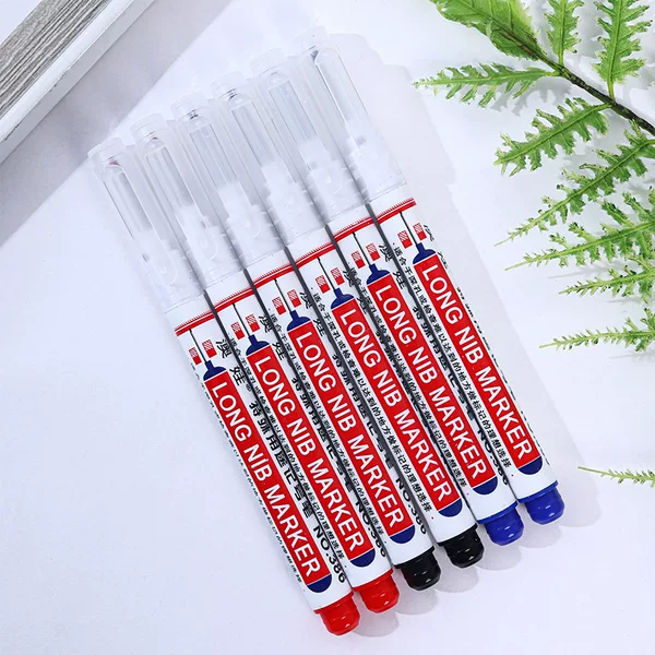 Quick-drying Long-head Marking Pen Waterproof Marking Pen for Woodworking Bathroom Installation Tile Drilling Long Deep Hole Marking Pen