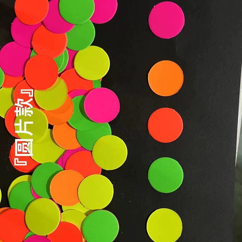 [100片/包荧光五角星圆形霓虹蛋糕装饰插件纸屑夜间聚会派对用品音]