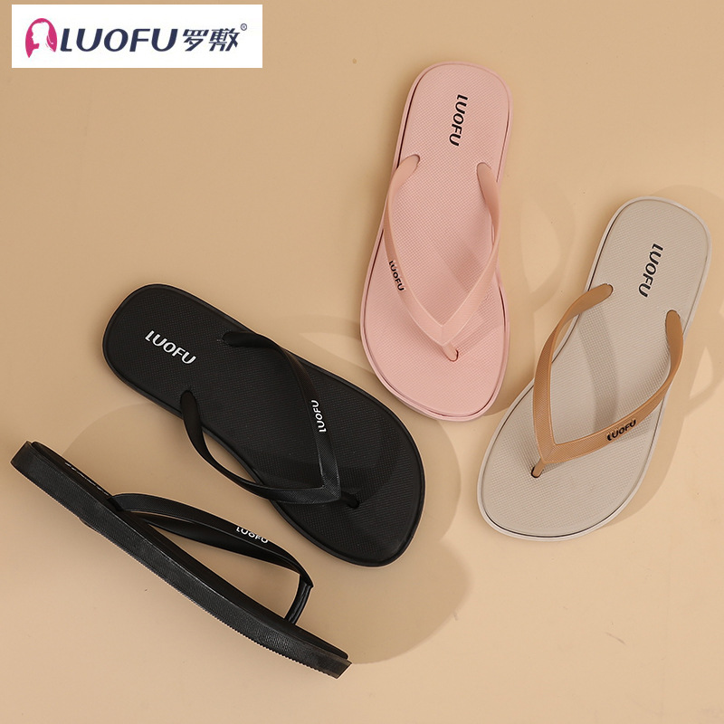 Luofu minimalista casual plana color caramelo chanclas verano de las mujeres al aire libre viajes vacaciones playa natación