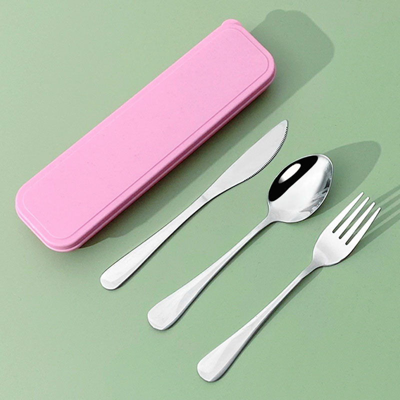 핑크색 나이프, 포크, 스푼