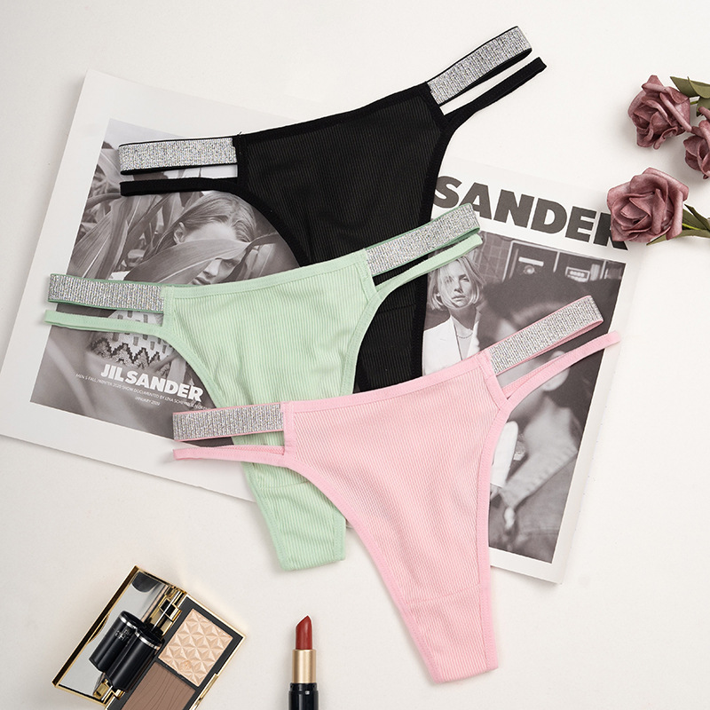 Low Waist Panties Waist Color Block Sexy Nylon All Seasons Low Waist Thong Panties Panties