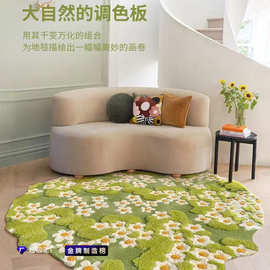 苔藓超柔地毯加厚羊羔绒印花可折叠任意图案礼品地垫ins装饰椅垫