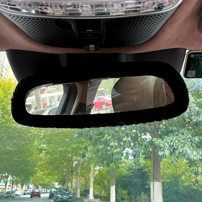 Car Gear Cover, Handbrake, Sürətlər qutusu və əl tormozu başlıqları - black-velvet-rearview-mirror-cover-maximum-circumference-is-about-76cm