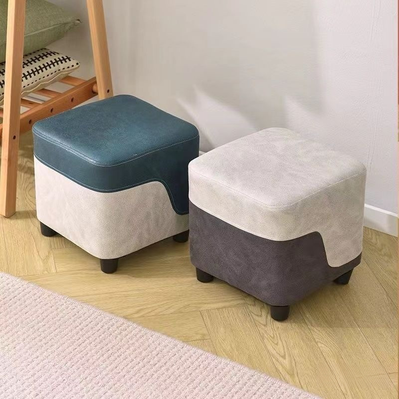 Small Stool for Home Use in the Living Room, Coffee Table Stool, Sofa Stool, Coffee Table Round Stool, Square Stool, Durable Low Stool, Footrest, Shoe-Changing Stool by the Door