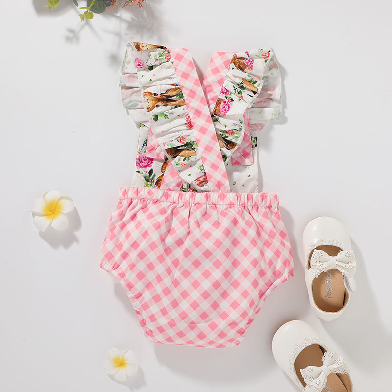 Baby Romper Easter Jumpsuit Rabbit Print Triangle Romper Wholesale display picture 4