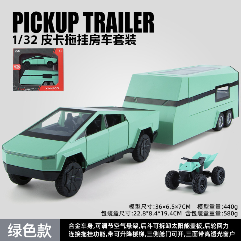 Transfronterizo 1:32 TES pickup remolque aleación modelo Tire hacia atrás el sonido y la luz puerta se puede abrir modelo de juguete adornos