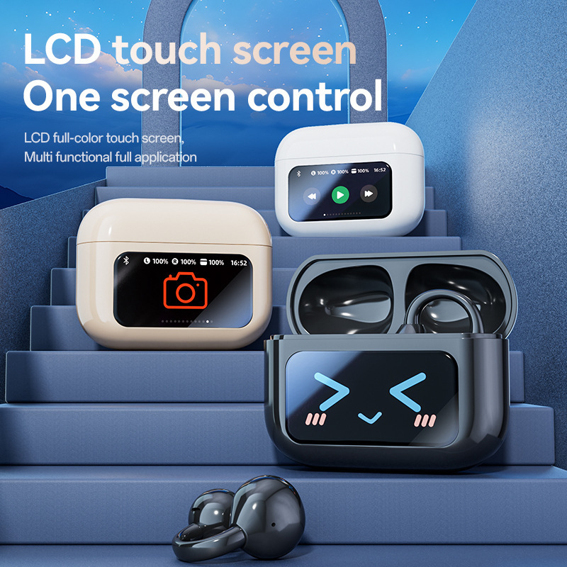 M100 Bluetooth ヘッドセット イヤーフック型非インイヤー スクリーン付き デジタル ディスプレイ カラー スクリーン 長いバッテリー寿命 ワイヤレス Bluetooth ヘッドセット|undefined