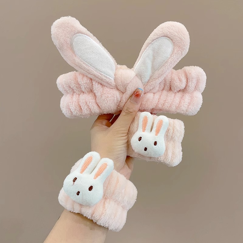 Otoño e invierno cara lavado muñeca correa brazalete a prueba de humedad sudor-absorbente sudor-limpieza lavado a prueba de salpicaduras artefacto de agua lindo protector de muñeca de felpa para las mujeres