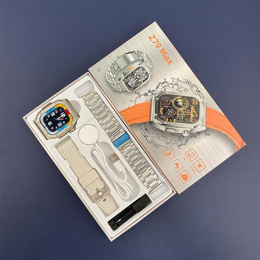 Reloj inteligente Z79Max Amazon modelo privado IP68 resistente al agua de espera larga pulsera deportiva de doble correa