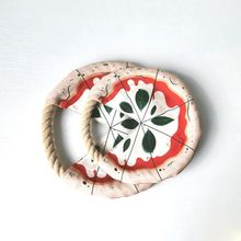 狗狗飞盘牛津布制复古手持田园釉下彩金毛宠物户外玩具磨牙包邮