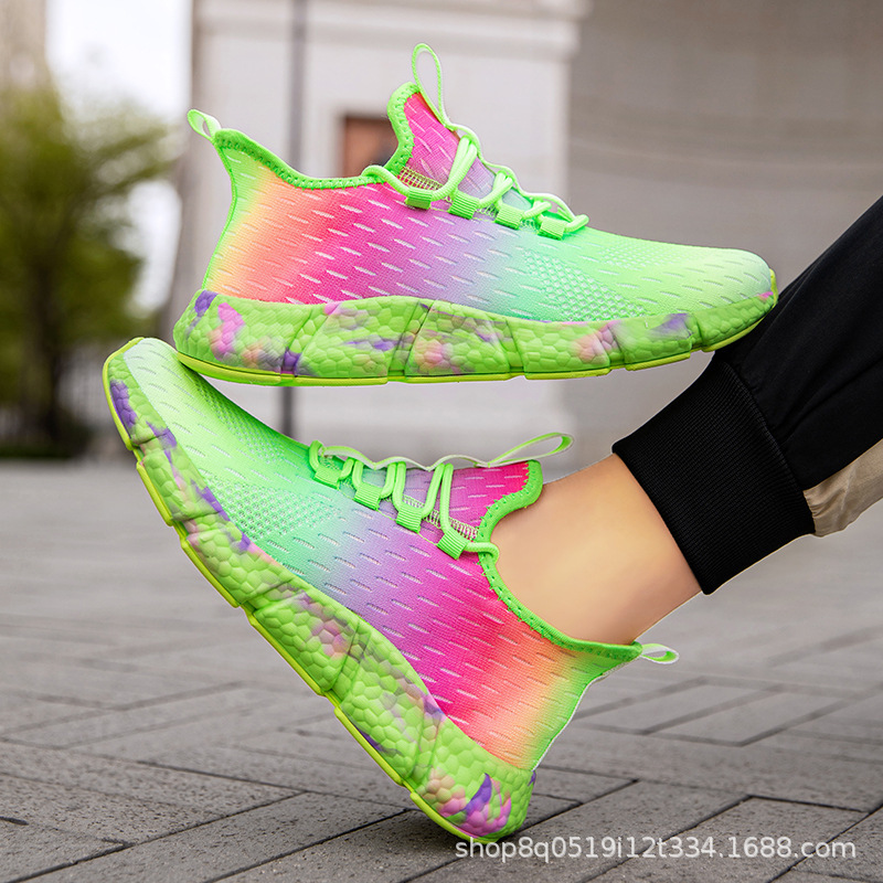 Cross-Border Women's Shoes, Fashionable and Comfortable Women's Shoes, Fly-Knit Breathable Four-Season Colorful Casual Fashion Sports Shoes, Cross-Border Large Size Cross-Border Women's Shoes, Fashionable and Comfortable Women's Shoes, Fly-Knit Breathable Four-Season Colorful Casual Fashion Sports Shoes, Cross-Border Large Size