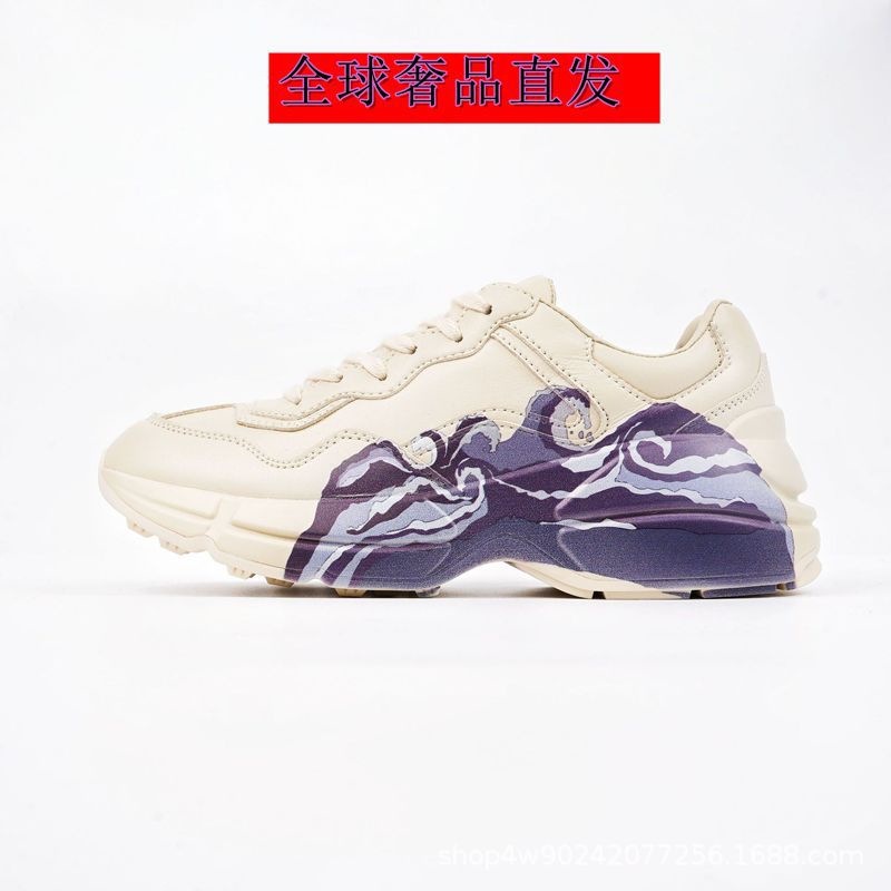 Putian manufacturer wholesales high-quality replica G-brand retro-pattern chunky-soled height-increasing unisex casual sneakers
