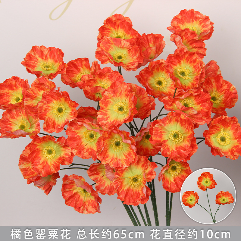 Flores de imitación naranja peonía naranja hortenida neblina orquídea flor flor de boda seda naranja