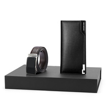 现货棕色钱包钱夹皮带套装男士牛皮高档公司礼品套装组合商务腰带