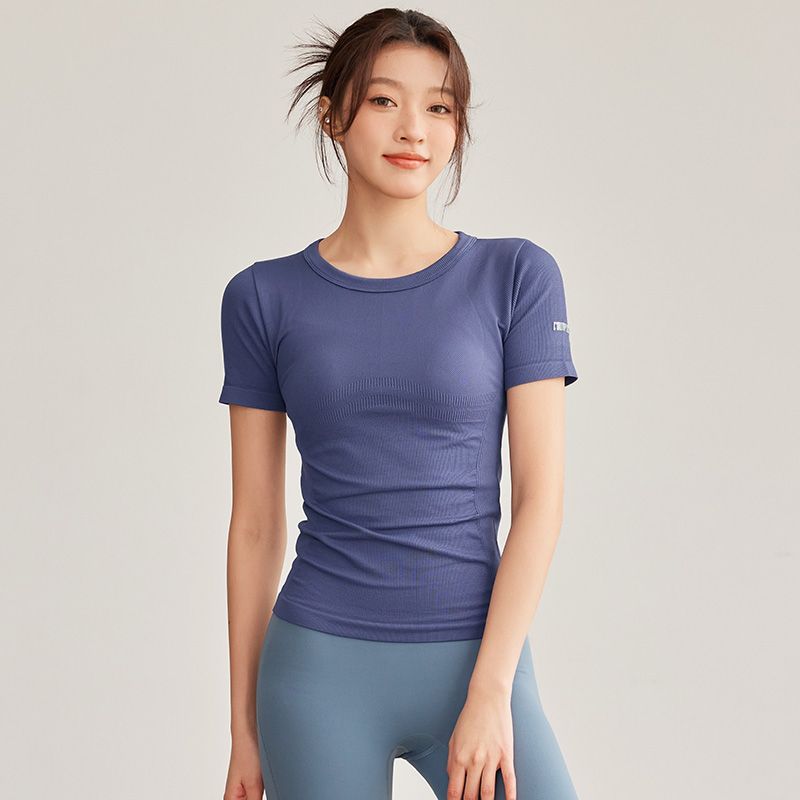Sports Tops Women's Short-Sleeved Slim Fit Internet Celebrity Seamless Professional Training Running Yoga Wear Breathable Fitness T-Shirt Summer