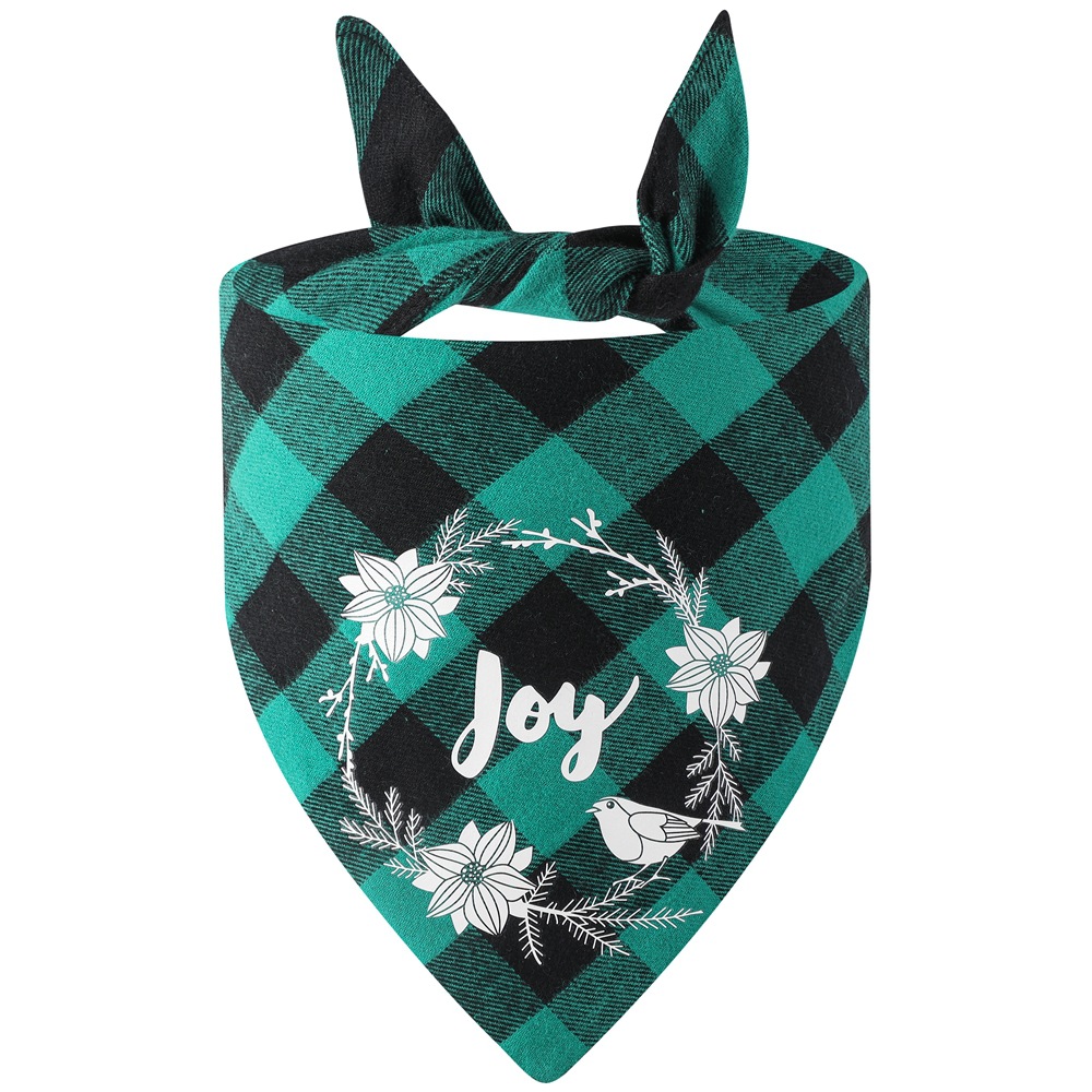 Los fabricantes nuevos transfronterizos de algodón a cuadros toalla triangular perro Toalla de saliva