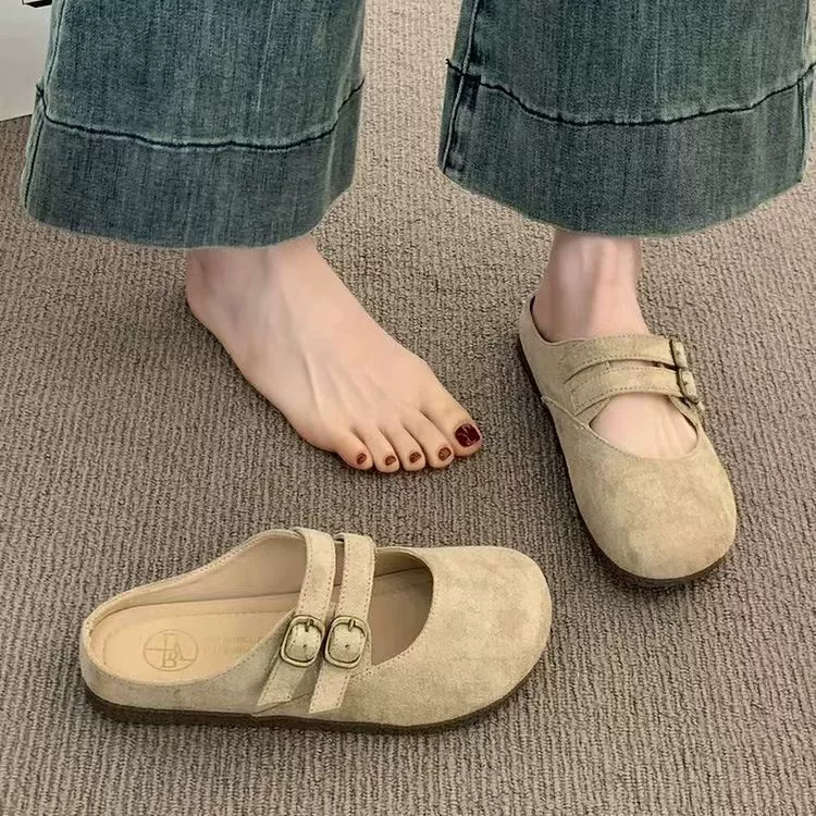Туфли Birkenstock, полутапочки, женские сандалии 2025 года, ленивые носят туфли Мэри Джейн.