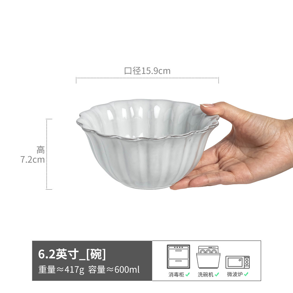 horno europeo de cerámica de encaje tazón de ensalada de frutas tazón de pasta tazón de platos caseros tazón de fideos tazón de desayuno tazón de polvo