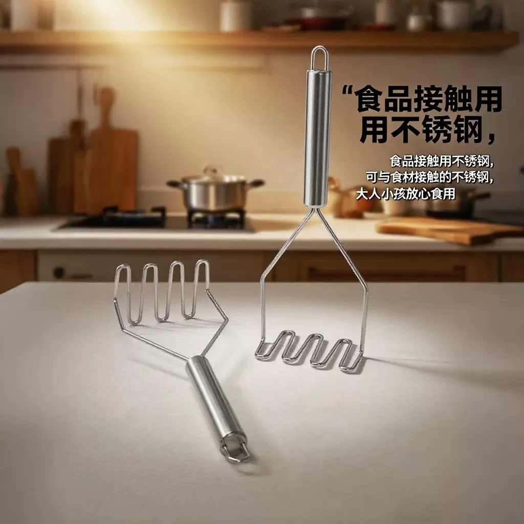 批发婴儿辅食泥器厂家压泥器捣碎器厨房工具压薯土豆捣泥器不锈钢