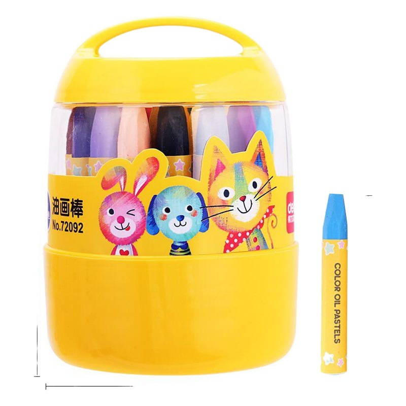 Deli 72090/72091/72092/72093 de los niños del estudiante cepillo hexagonal varilla sedosa crayón pintura al óleo palo